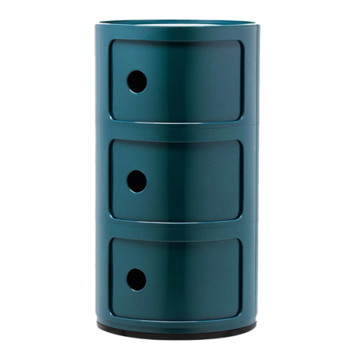 Blue 3 tier round nightstand