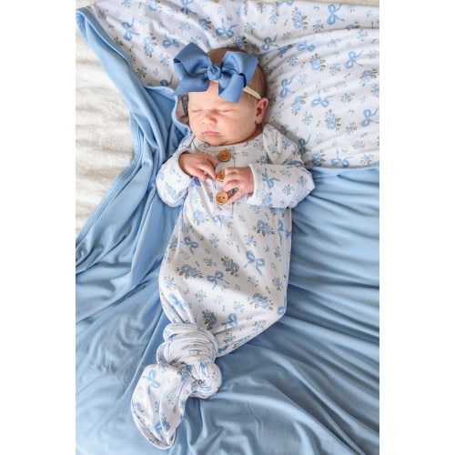 Newborn Baby Knot Gown & Hat Set | Tied In Blooms