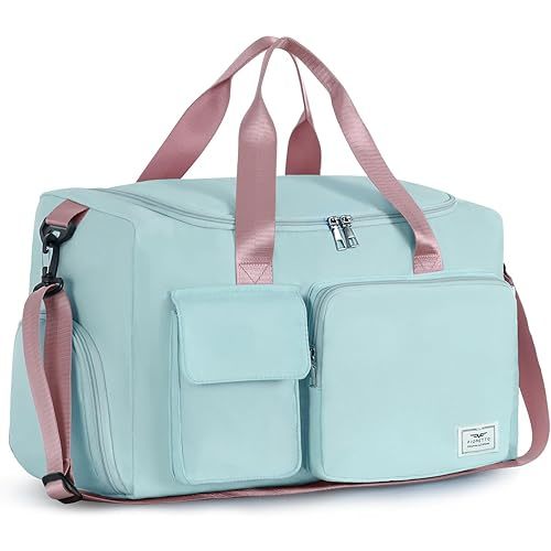 FIORETTO Women's Gym Duffle Bag with Shoes Compartment, 37L Capacity, Ideal for Travel, Gym, Sports, Duffel, Weekender