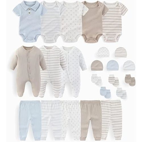 JELYLOVE Unisex Baby Boy Girl Bodysuits And Pants Sets 23 pack Cotton New born Clothing Comfort Infant Birthday Outfit