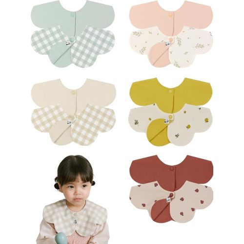 Konny Baby Bib 3/5/7-Pack Set, 360 ​​° Rotate, Soft and Absorbent Drooling for Toddler Boys Girls Baby Essentials