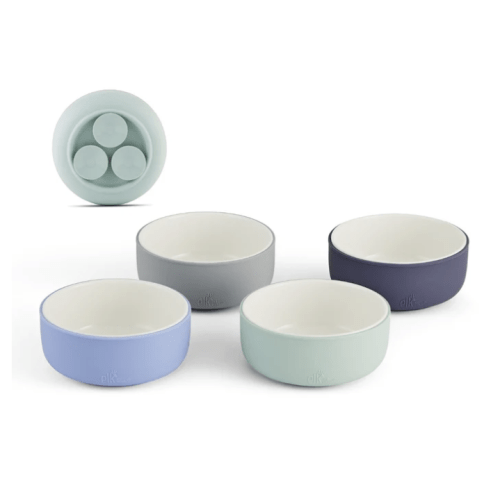 Porcelain Bowl with Silicone Suction Sleeves