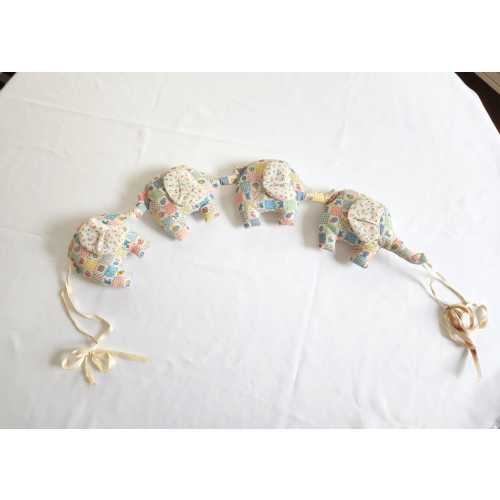 Vintage Plush Elephant Garland -- Retro 1950s 1960s Baby Nursery Cute Stuffed Animal Children's Room Decor - Baby Shower Birthday Decoration