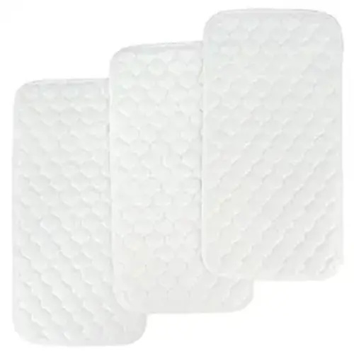 BlueSnail Quilted Thicker Waterproof Changing Pad Liners,3 Count(Snow White) - snow white
