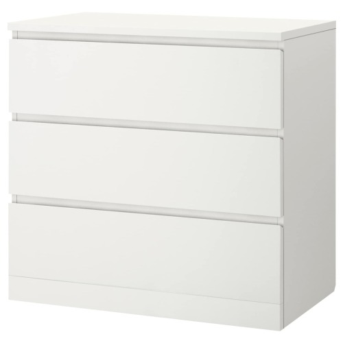 MALM Chest of 3 drawers - white 80x78 cm