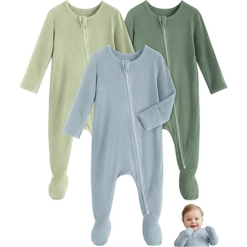 Rayon Made From Bamboo Baby Pajamas Baby Sleepers for Newborn 0-3 3-6 6-9 Months Footie Pjs Baby Boys Girls Clothes