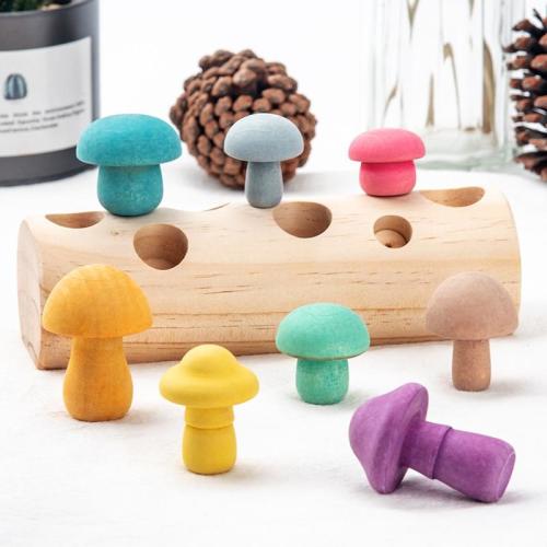 Wooden Mushroom Sorting Game
