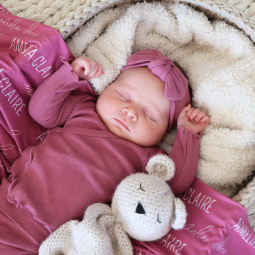 2pc Bamboo Waffle Crossover Top & Bottom | Cranberry