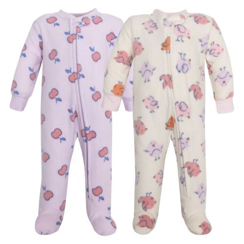 Hudson Baby Infant Girls Fleece Sleep and Play, Baby Bird