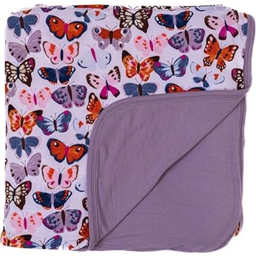 Little Sleepies Cloud Blanket, Soft Viscose from Bamboo Toddler & Baby Blanket for Boys & Girls, Lightweight, Perfect for Hot Sleepers, 50" x 50", Large (Butterfly Kisses)