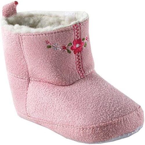 Luvable Friends Baby-Girl's Embroidered Suede Boot Crib Shoe