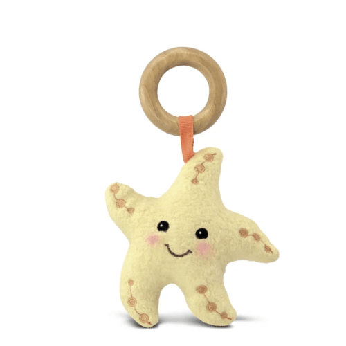 Organic Cotton Starfish Teething Rattle