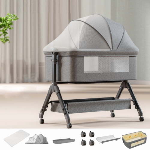 Infant Bassinet, Baby Swing ,5-in-1 Rocking Bedside Sleeper with Adjustable Height & Breathable Mesh, for 0–36 Months (GEAY)
