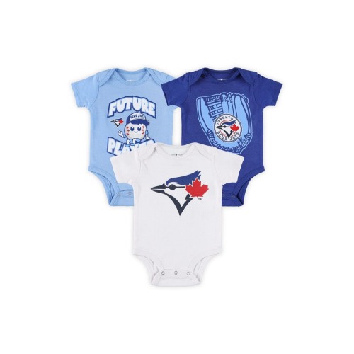 Newborn & Infant Royal/Powder Blue/White Toronto Blue Jays Minor League Player Three-Pack Bodysuit Set