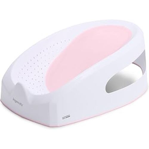 Ingenuity Easy Rinse Baby Bather, Non-Slip Newborn Bath Support for Babies 0-6 Months, Pink