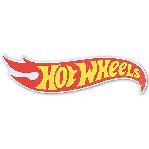 Mattel Hot Wheels Classic Flame Logo Metal Sign - Small Hot Wheels Wall Decor for Kids' Bedroom or Man Cave