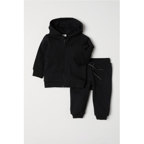 Hooded Jacket and Joggers - Black - Kids | H&M US