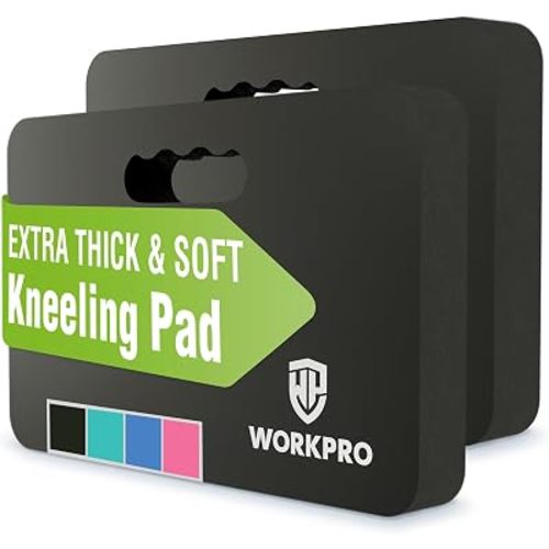 WORKPRO Extra Thick Kneeling Pad, 2 Pack, 17.5 x 11 x 1.5 in, Black