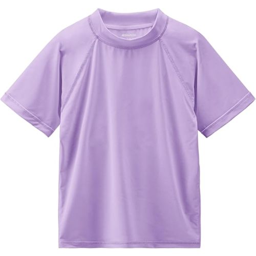 Boy's UPF 50+ Rash Guard Swim Shirts Short Sleeve Sun Protection SPF Fishing Surfing Water Beach Shirts Quick Dry