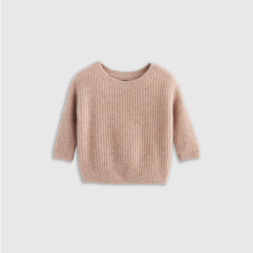 Mongolian Cashmere Fisherman Tunic Sweater - Baby in Oatmeal