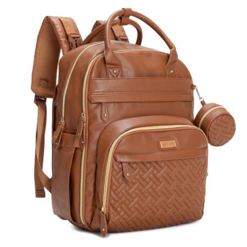 BabbleRoo Premium Vegan Leather Diaper Bag Backpack, Travel Backpack, Spacious & Stylish Nappy Organizer