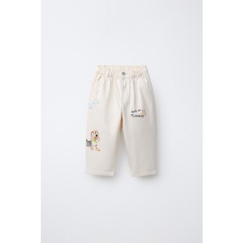 EMBROIDERED TOY STORY © DISNEY PIXAR TWILL PANTS - Ecru | ZARA United States