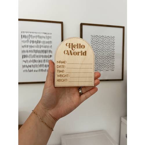 Hello World Birth Announcement Sign | Arrival Birth Announcement Sign | Birth Stats Sign | Birth Stats Photo Prop | Newborn Sign | Hospital