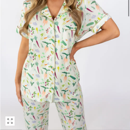 Garden Party Short Sleeve & Cropped Pant Pajama Set – In My Sundays