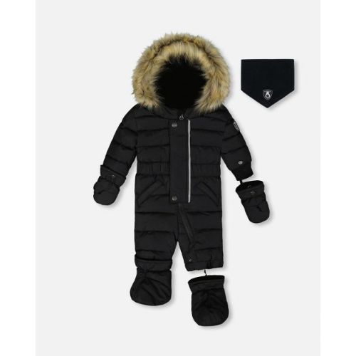 Deux par Deux Baby Unisex One-Piece Baby Original Puffy Snowsuit Black