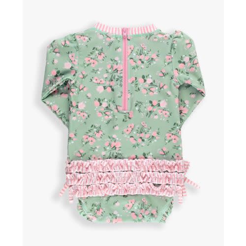 Floral Long Sleeve One Piece Rash Guard