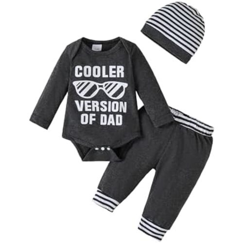 Baby Boy Clothes Newborn Boy Outfit Fall Winter Infant Letter Print Long Sleeve Romper Bodysuit Camo Pant Set