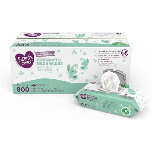 Parent's Choice Fragrance Free Baby Wipes, 8 packs of 100 (800 ct)