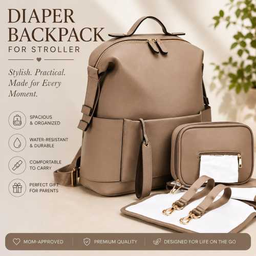 Modern Diaper Bag Backpack Baby Shower Gift New Mom Backpack with Bottle Holder Changing Pad Travel Organizer Stylish Urban Essential Bag