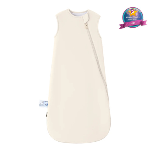 All Season Sleeveless Sleep Sack 1.0 TOG - Organic Cotton & Camel Wool -Cream