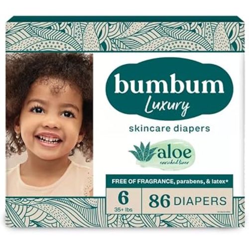 Bum - Bum Luxury Diapers, Size 6-86 Count, Fragrance-Free (Pack of 1)