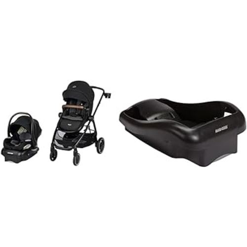 Maxi-Cosi Zelia™² Luxe 5-in-1 Modular Travel System, New Hope Black & Mico 30 Stand-Alone Additional Infant Car Seat Base, Black, One Size