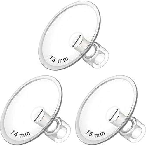 Maymom MyFit Flanges Saucer Goldie Pack 13 14 15 mm Compatible with Medela Breast Pumps and Maymom Wide Base and Narrow Base Connectors
