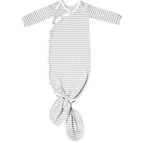 Copper Pearl Baby Gown - Knotted Newborn Sleepers for Baby Boy and Girl, Soft Stretchy Long Sleeve Infant Gowns with Bottom Tie and Hand Mittens, Perfect Hospital Coming Home Outfit (Everest)