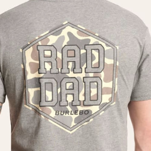 Burlebo Men's Gray Rad Dad Deer Camo Pocket T-Shirt | Cavender's
