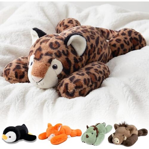 Niuniu Daddy Weighted Stuffed Animal, 20 in 3.3 lbs, Leopard Calming Plush