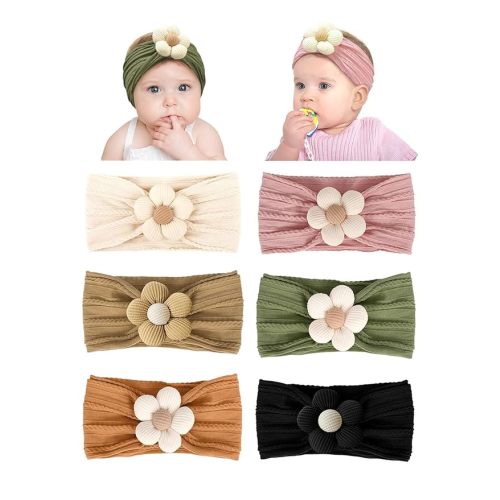 Stretchy Baby Girl Headbands Bows, Infant Headband Bows for Baby Bonnet Newborn Head Wraps Toddler Unisex (03H-16)