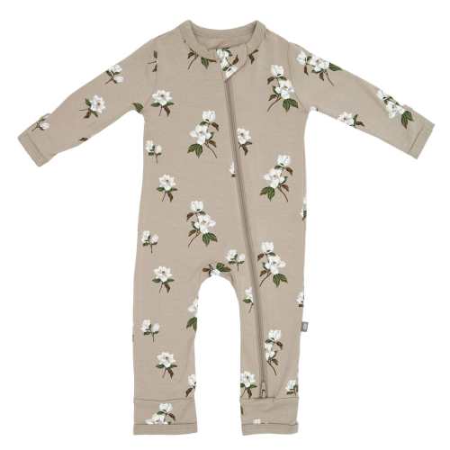 Zippered Romper in Small Khaki Magnolia