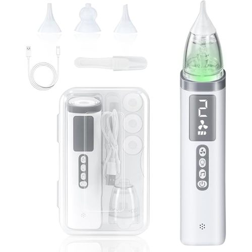 TopQuaFocus Baby Nasal Aspirator, Electric Nose Sucker Cleaner, 3 Adjustable Suction Power Level for Babies and Toddlers