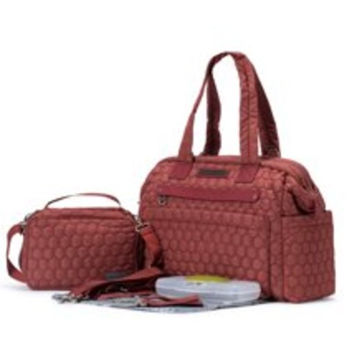 SoHo Tote Diaper Bag, Union Square, Apple Red, 6 Piece Set
