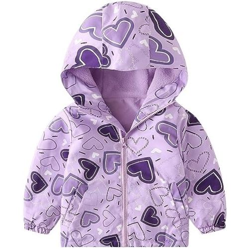 Happy Cherry Toddler Boy Girl Fleece Lined Jackets Waterproof Hooded Windbreaker Coat for Winter Fall 2023