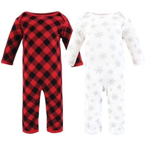 Hudson Baby Infant Girl Thermal Coveralls 2pk, Snowflake, 3-6 Months