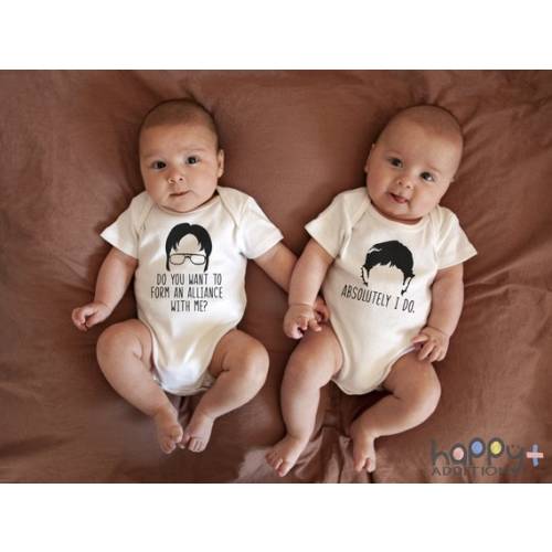 Funny Twin Onesies® the Office TV Show Fan Twin Baby Gifts - Etsy