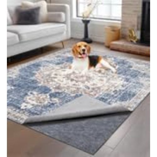 Non-Slip Rug Pads 7 x 9ft, 100% Waterproof Extra Large Area Rugs Non Skid Rug Pad for All Floors and Finishes Durable Hardwood Floor Protective Felt Keeps Rugs in Place, Safe and Secure