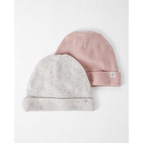 Baby 2-Pack Organic Cotton Rib Caps - Little Planet | Carter's