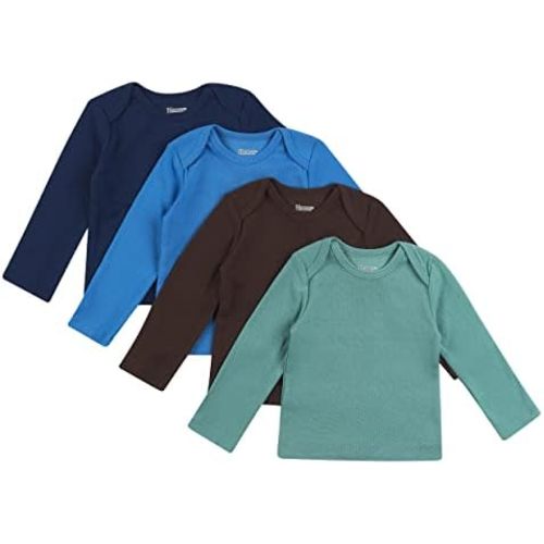 Hanes Baby Long Sleeve T-shirt, Ultimate Flexy Knit Tee for Boys & Girls, 4-Pack